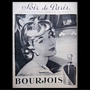 Original 1958 Vintage Luxury Press Advert Perfume “Soir De Paris De Bourjois”
